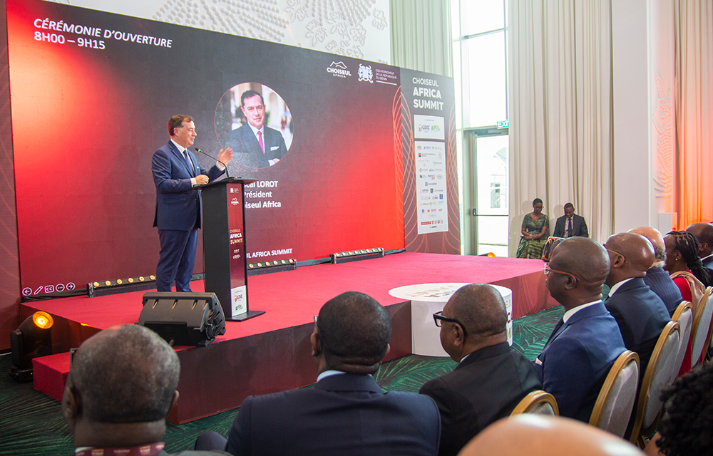 Pascal Lorot, Président de Choiseul Africa lors de la cérémonie d'ouverture du Choiseul Africa Summit au Sofitel Cotonou Marina Hotel & Spa.