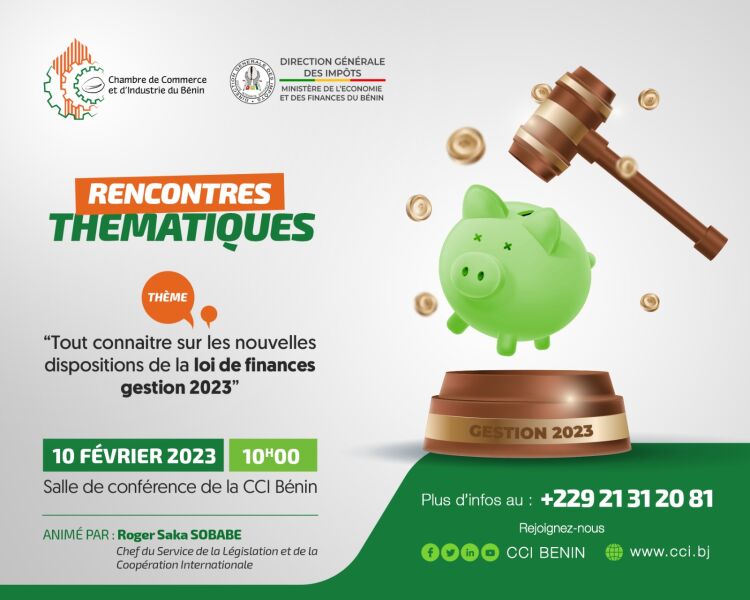 Journées fiscales: la Cci Bénin expose les nouvelles dispositions de la loi des finances 2023 aux entrepreneurs 