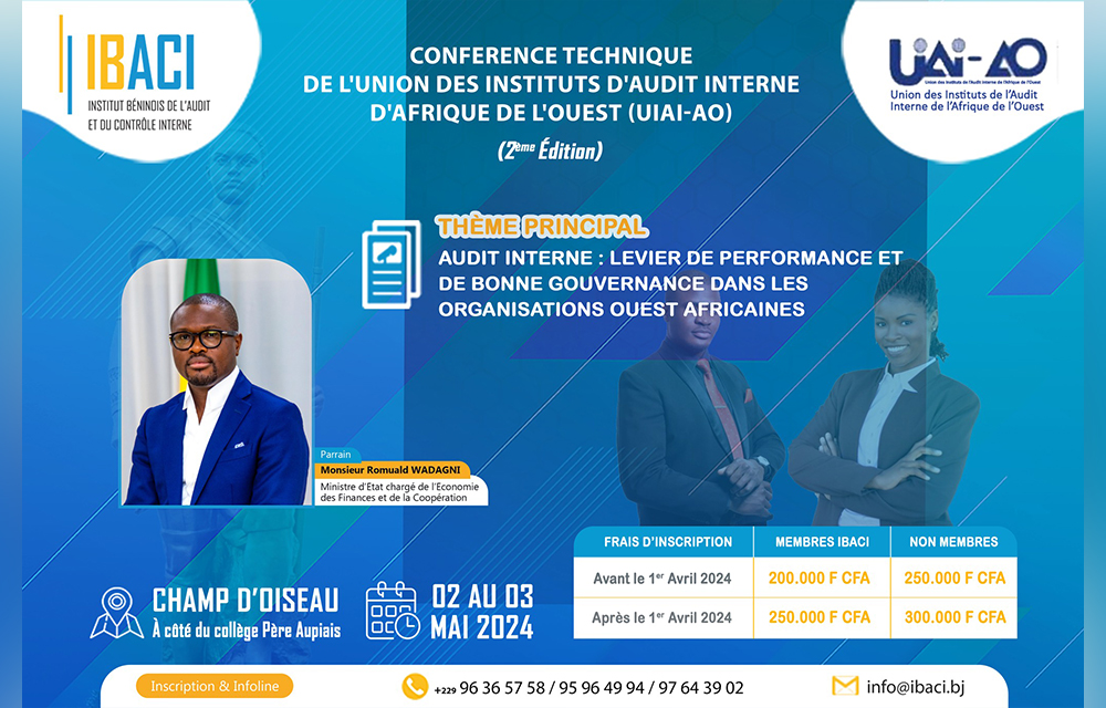 Conférence union instituts audit interne Afrique de l'Ouest Bénin