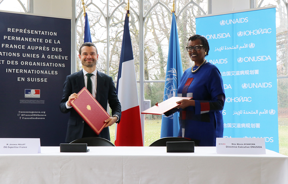 Représentants Expertise France et ONUSIDA