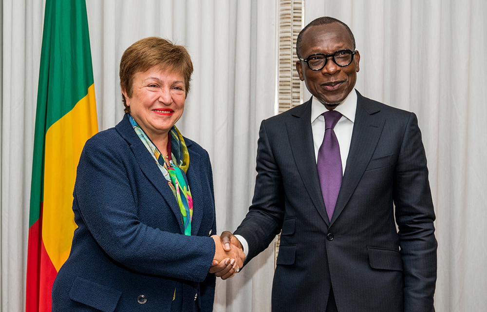 Kristalina Georgieva, Directrice Générale du FMI et S.E.M. Patrice Talon, Président de la République du Bénin