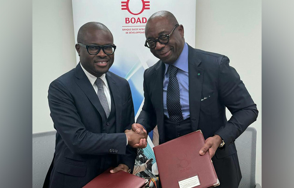 Romuald Wadagni, Ministre d’État, Ministre de l’Économie et des Finances du Bénin et Serge Ekué, Président de la Banque Ouest Africaine de Développement (BOAD).