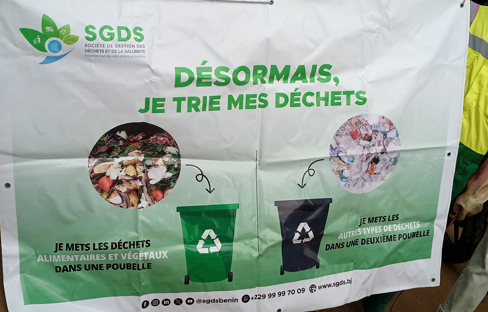 Sensibilisation de la SGDS à Ouidah sur le tri et le recyclage des déchets