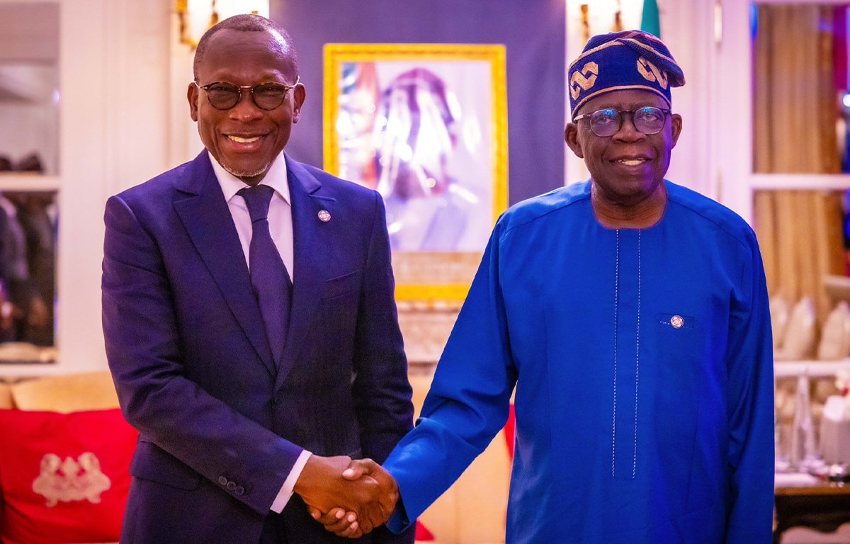 Patrice Talon, Président de la République du Bénin et Bola Ahmed Tinubu, Président de la République fédérale du Nigeria.