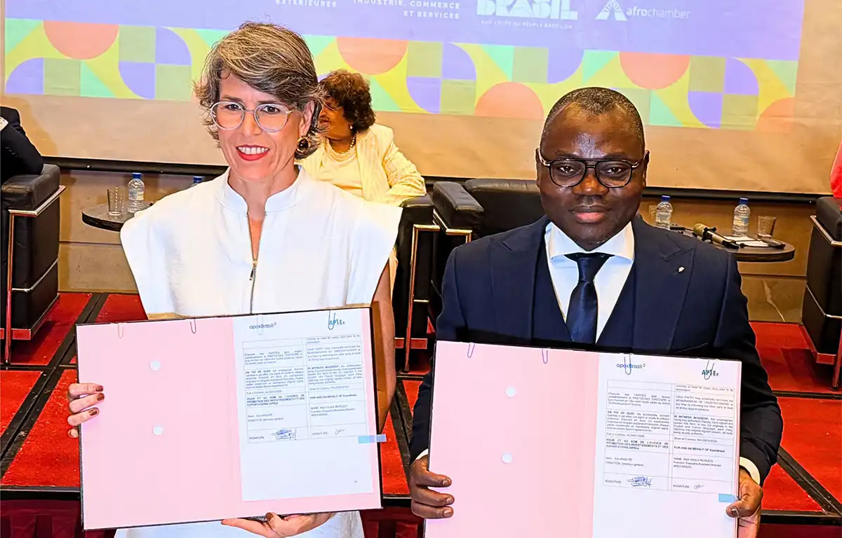 Ana Paula Repezza, directrice générale de l’Apex Brasil et Éric Akouté, directeur général de l’APIEx Bénin