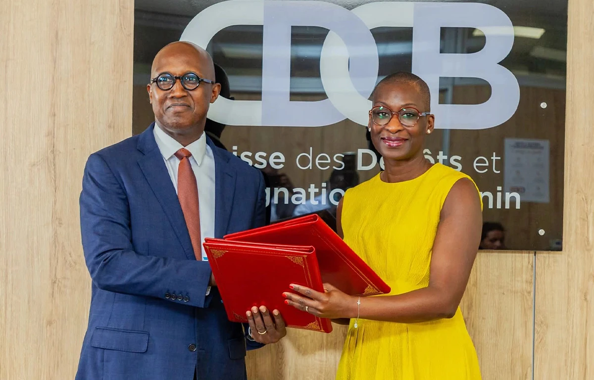 Robert Masumbuko, responsable du bureau pays de la BAD et Maryse Lokossou, directrice générale de la CDC Bénin