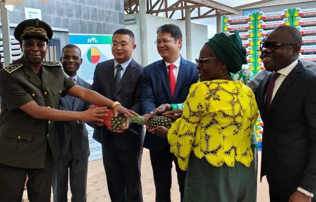 Autorités béninoises et partenaires chinois célèbrent la première exportation d’ananas Pain de sucre vers la Chine