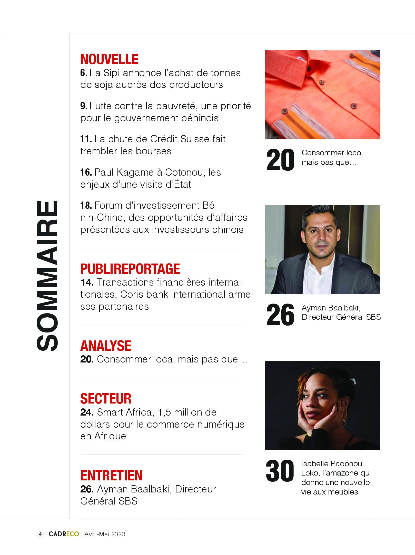 Page 4 du sommaire