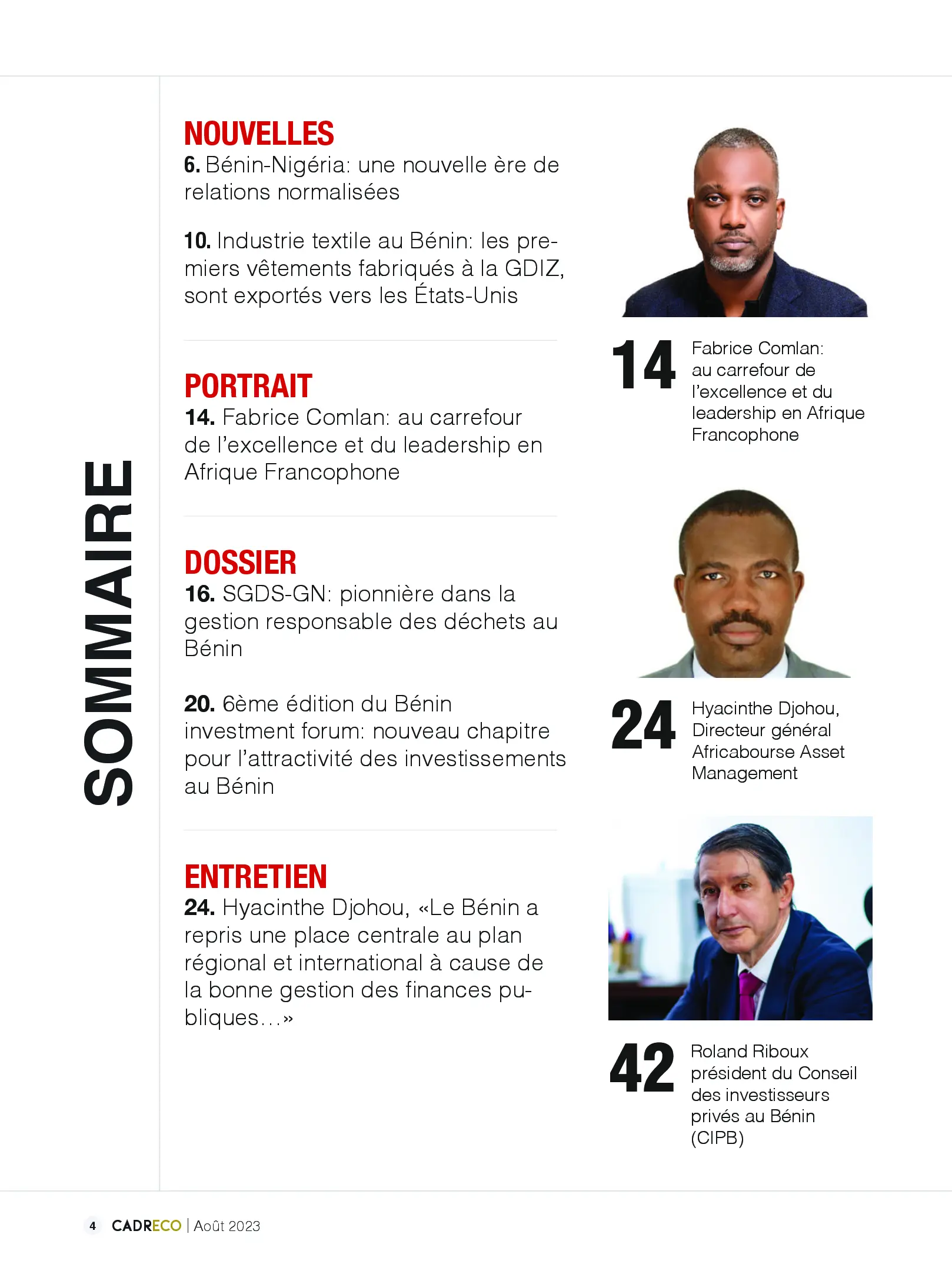 Page 4 du sommaire