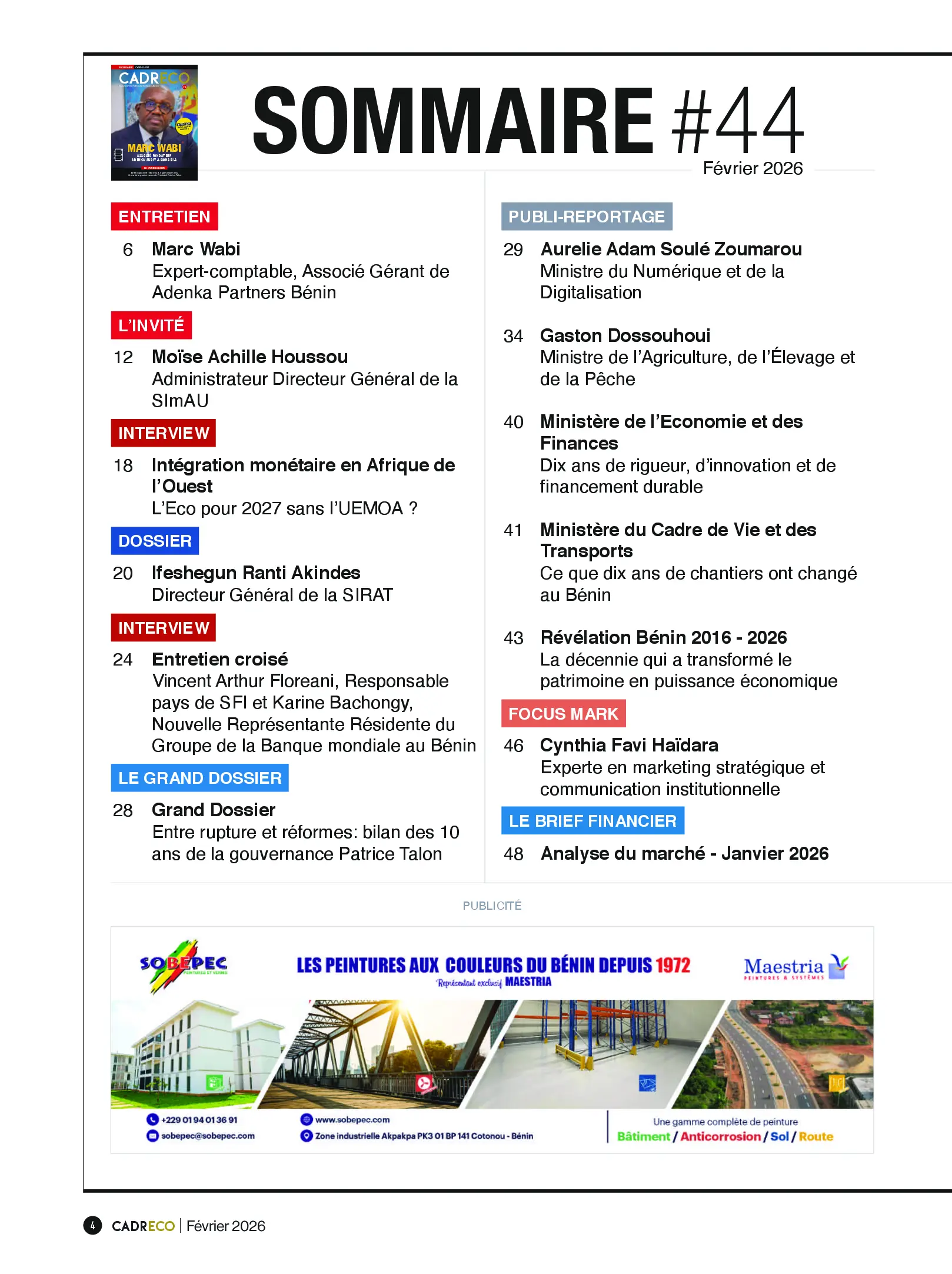 Page 4 du sommaire