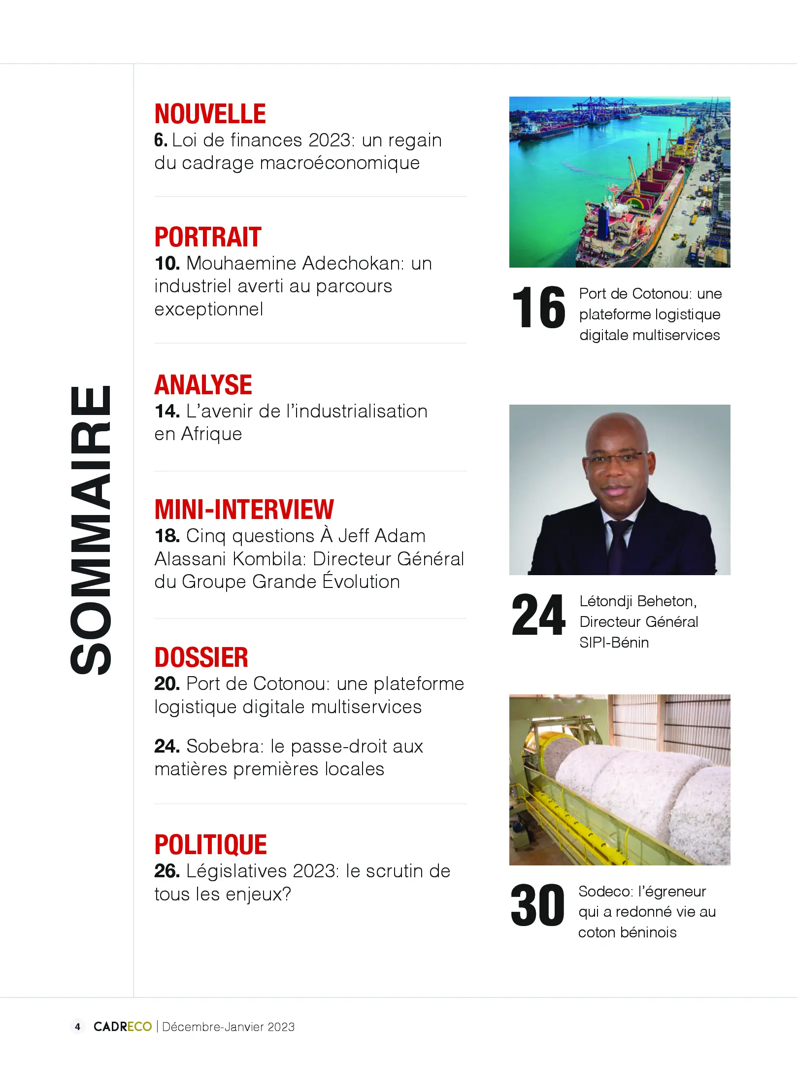 Page 4 du sommaire